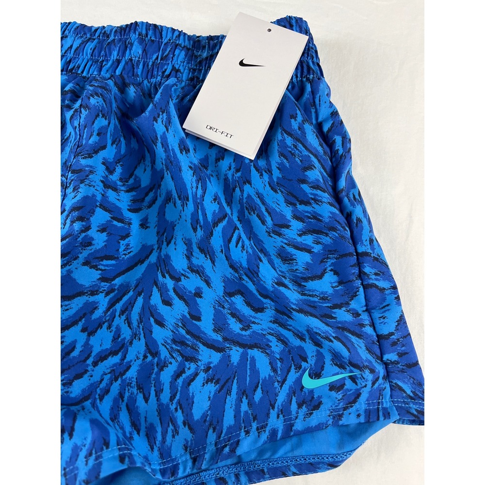 Nike Kids Training Shorts Blue Animal Print‎ Dri-FIT Activewear Gym L